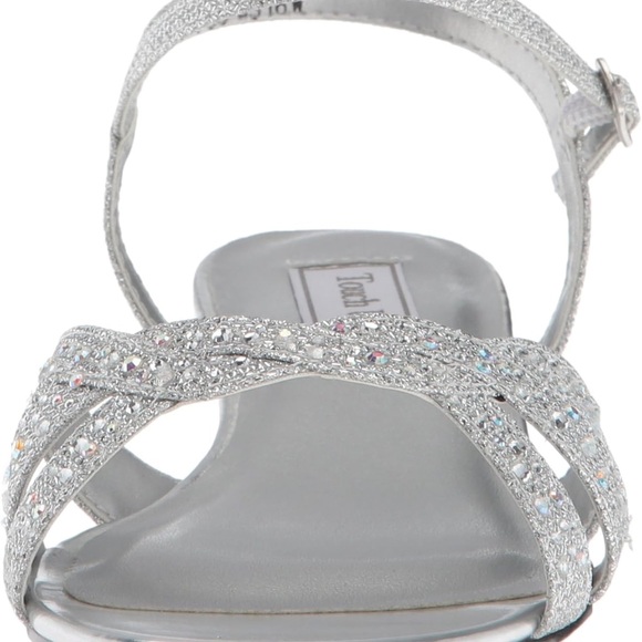 Benjamin Walk Touch Ups Elegant Silver Strappy Wedge Sandals - NWOT - Picture 3 of 10